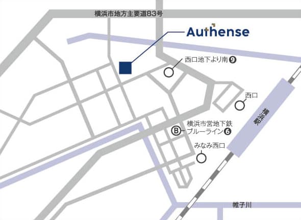 Authense法律事務所 横浜オフィス周辺の案内地図